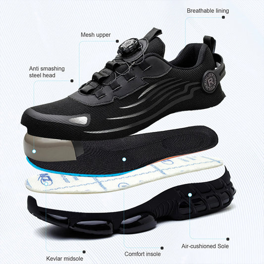 Indestructible Steel Toe Protective Safety Shoes Slip Resistant Abrasion Resistant Work Shoes Men Tough Comfortable Sneaker 